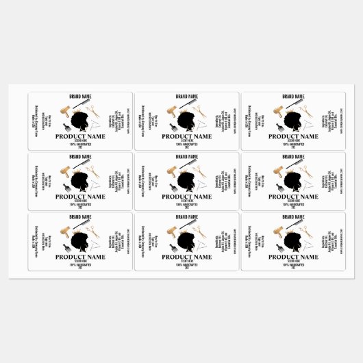 Produktvorlagenpaket für das Haarprodukt Etiketten (Blatt)