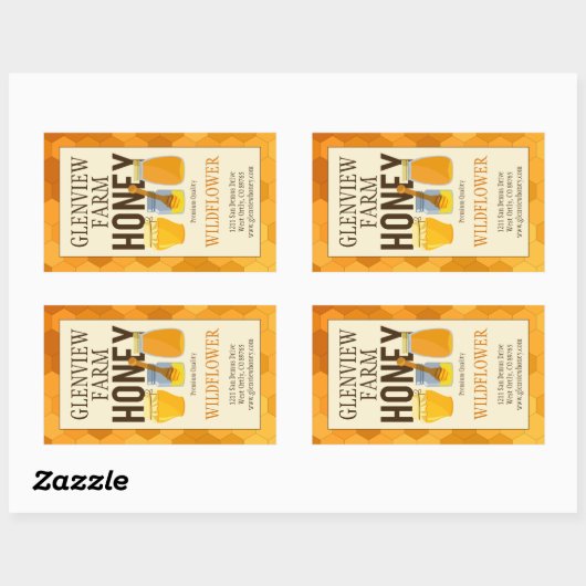 Produktzeichen für Honigwaben Rechteckiger Aufkleber (Blatt)