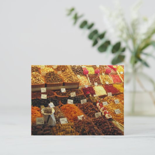 Produzent, Boqueria Markt, Barcelona, Spanien Postkarte (Stehend Vorderseite)