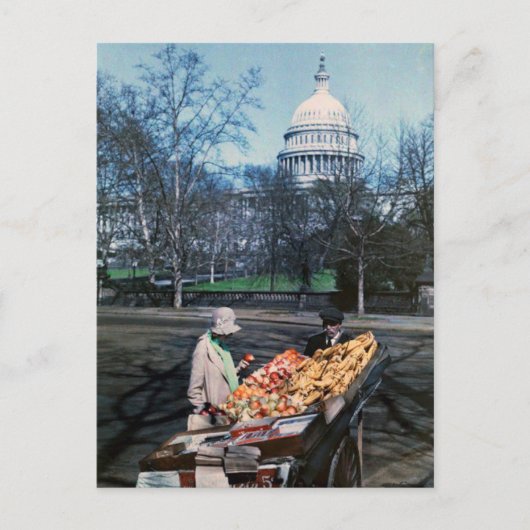 Produzieren Sie den Verkauf von Cart, 1920er Washi Postkarte (Vorderseite)