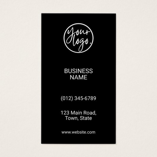 PROESSIONELLE BLACK LOGO VERTIKALE ERNENNKARTE (Vorderseite)