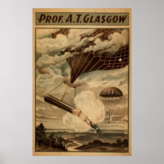 Prof. GLASGOW Balloon Parachute VAUDEVILLE Poster (Vorne)