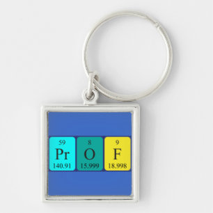 Prof periodic table name keyring schlüsselanhänger
