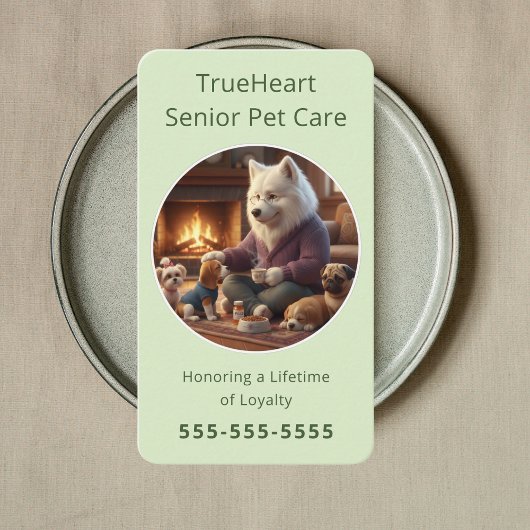 Profesional Senior Dog Sitter Dog Physical Therapy Visitenkarte