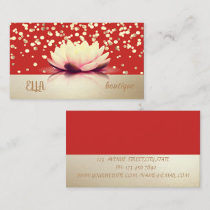Profesionell  Modern, Gold Konfetti, Rot, Lotus Visitenkarte