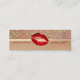 Profesionell,Moderne Glitter,Lippen,Visagist Mini Visitenkarte