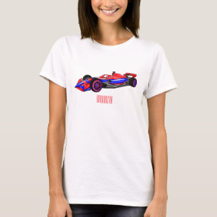 Profesionelle Rennwagen-Cartoon-Illustration T-Shirt