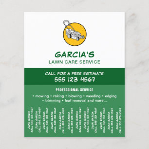 Profesioneller Rasenmäher-Service Abreißstreifen Flyer
