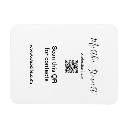 Profession add QR code details website company bus Magnet (Horizontal)