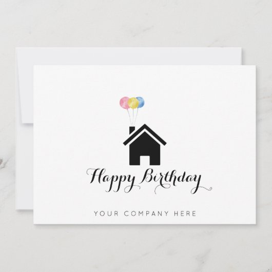Profession Real Anwesen Happy Birthday Realtor Karte (Vorderseite)