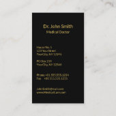 Professional 3D Gold Caduceus Medical Emblem Visitenkarte (Rückseite)