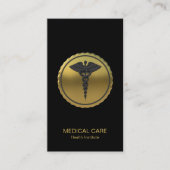 Professional 3D Gold Caduceus Medical Emblem Visitenkarte (Vorderseite)