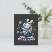 Professional Asteroid Dodger Bunny Postkarte (Stehend Vorderseite)
