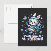 Professional Asteroid Dodger Bunny Postkarte (Vorne/Hinten)