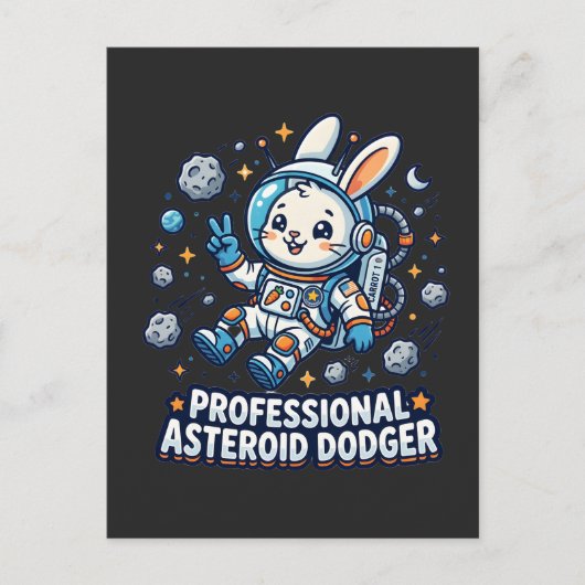 Professional Asteroid Dodger Bunny Postkarte (Vorderseite)