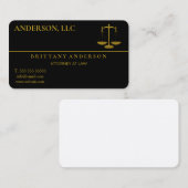 Professional Attorney at Law Black Scale Visitenkarte (Vorne/Hinten)