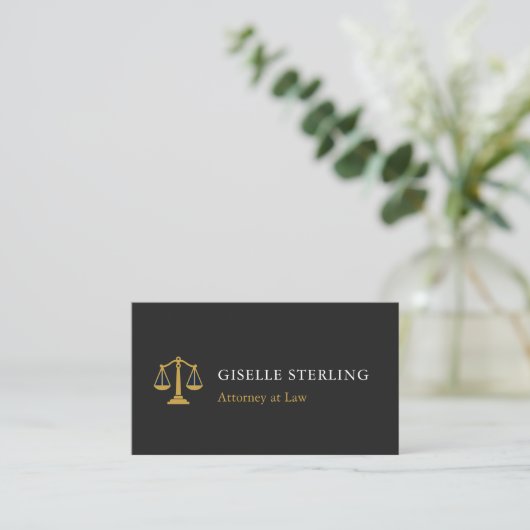 Professional Attorney Law Firm Linen Gold Visitenkarte (Stehend Vorderseite)
