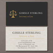 Professional Attorney Law Firm Linen Gold Visitenkarte