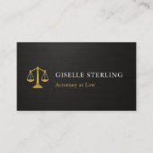 Professional Attorney Law Firm Metallic Black Gold Visitenkarte (Vorderseite)