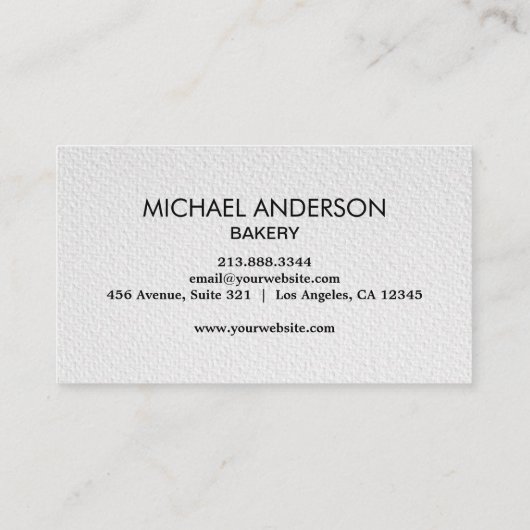 Professional Bakery Pastry Chef Visitenkarte (Rückseite)