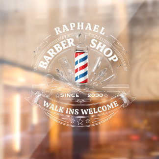 Professional Barber Shop Glass Sticker – Custom