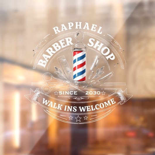 Professional Barber Shop Glass Sticker – Custom  (Blatt 2)