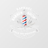Professional Barber Shop Glass Sticker – Custom  (Blatt)
