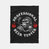 Professional Beer Tester Funny Drinking Monkey Quo Fleecedecke (Vorderseite)