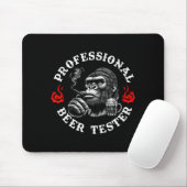 Professional Beer Tester Funny Drinking Monkey Quo Mousepad (Mit Mouse)