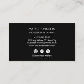 Professional Black Add your logo Visitenkarte (Rückseite)