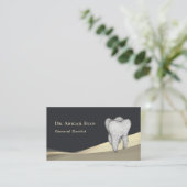 Professional Black and Gold 3D Tooth Icon Dentist Visitenkarte (Stehend Vorderseite)