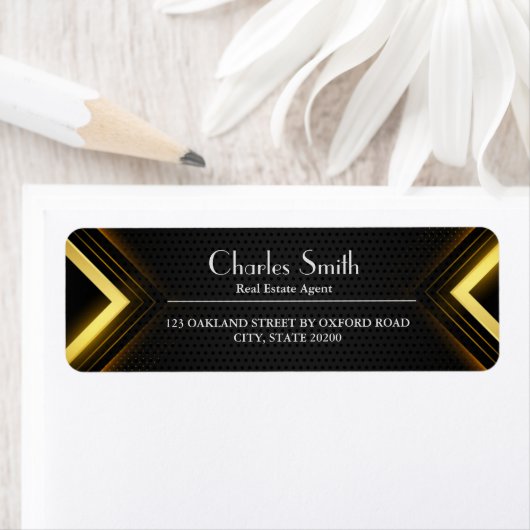 Professional Black and Gold Return Address (Insitu)