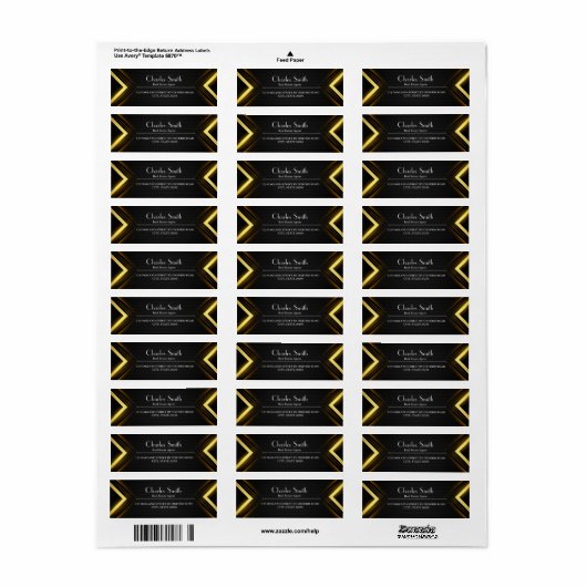 Professional Black and Gold Return Address (Vorne)