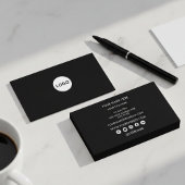 Professional Black Circle Logo Modern Visitenkarte