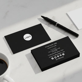 Professional Black Circle Logo Modern Visitenkarte
