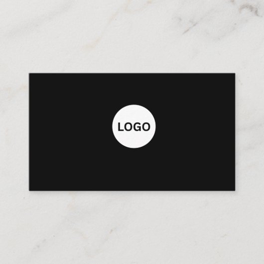 Professional Black Circle Logo Modern Visitenkarte (Vorderseite)