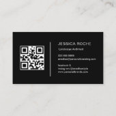 Professional Black & Gold Landscape Architect QR  Visitenkarte (Rückseite)