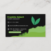 Professional Black Green Lawn Care & Landscaping Visitenkarte (Rückseite)