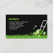 Professional Black Green Lawn Care & Landscaping Visitenkarte (Rückseite)