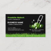 Professional Black Green Lawn Care & Landscaping Visitenkarte (Vorderseite)