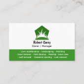 Professional Black Green Lawn Care Service Photo Visitenkarte (Rückseite)