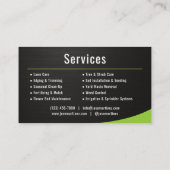 Professional Black Metallic Landscaping Lawn Care Visitenkarte (Rückseite)