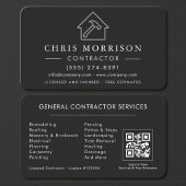 Professional Black & Silver Contractor QR Code Visitenkarte