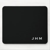 Professional Black & White Monogram Initials Mousepad (Vorne)