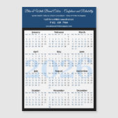 Professional Blue White Black 2026 Calendar Magnet (Vorderseite)