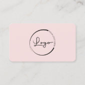 Professional Blush Pink Logo QR Code Visitenkarte (Rückseite)
