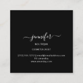 Professional Boutique Shop Glitter Pink Drips Blac Quadratische Visitenkarte (Rückseite)