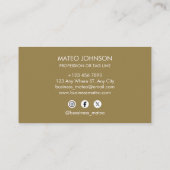 Professional Brown Add your Logo Visitenkarte (Rückseite)