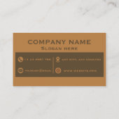 Professional Brown and Ochre Two-Tone Business Car Visitenkarte (Rückseite)