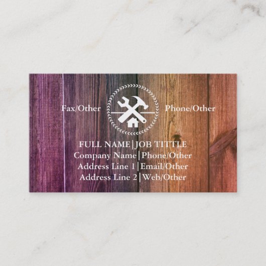 Professional Builder Carpenter Tools Woodworking B Visitenkarte (Vorderseite)